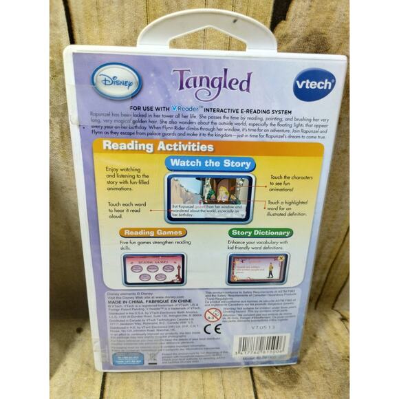 VTech V.Reader Cartridges Tangled & Dora Explorer Animated E-Books Lot Of 2 - Picture 4 of 8